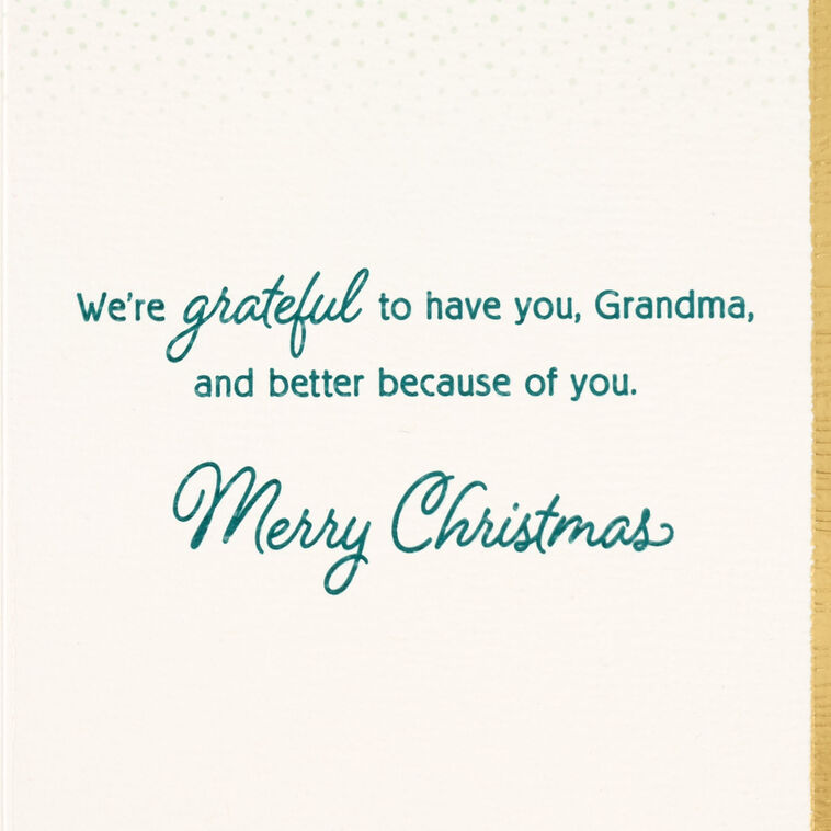 Elegant Tree on Green Christmas Card for Grandma Sentiment image number 3