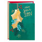Gold Holly Leaves and Greenery Mom Christmas Card From Son Card Front image number 1