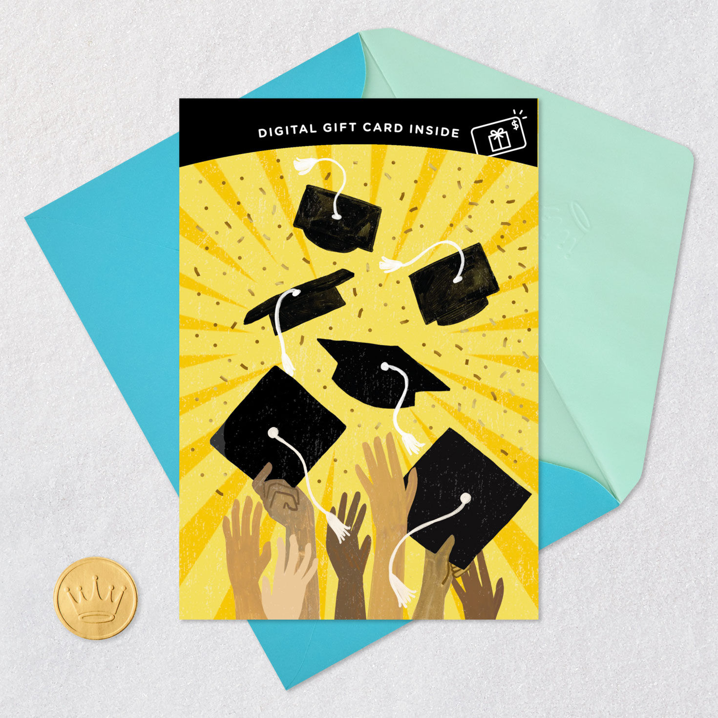 Grads Tossing Caps Graduation Gift Card Greeting  image number 8