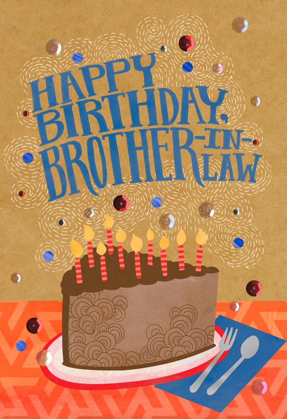Cake and Candles Birthday Card for Brother-in-Law