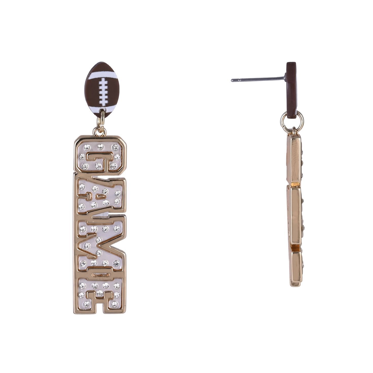 Game Day Stone Linear Earrings front and side image number 2
