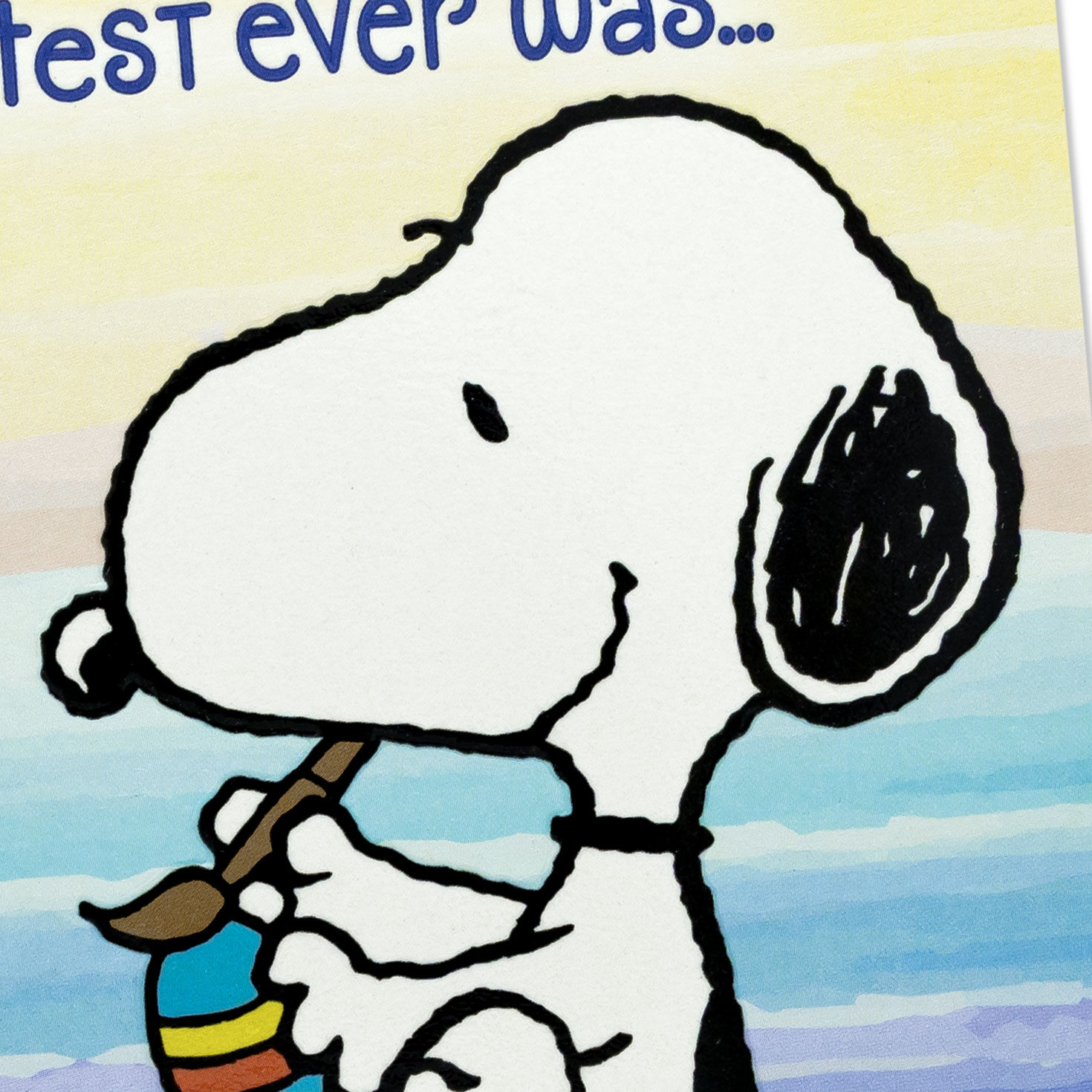 Snoopy Painting Eggs First Easter Card for Grandson Card Front Detail image number 4