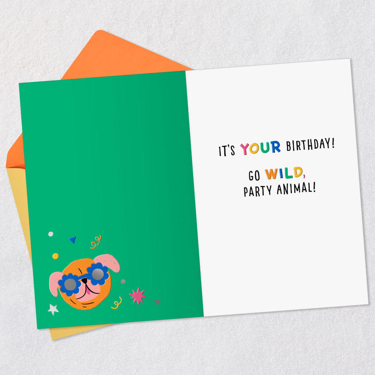 Party Animal Dogs Birthday Card for Kids, , large image number 3