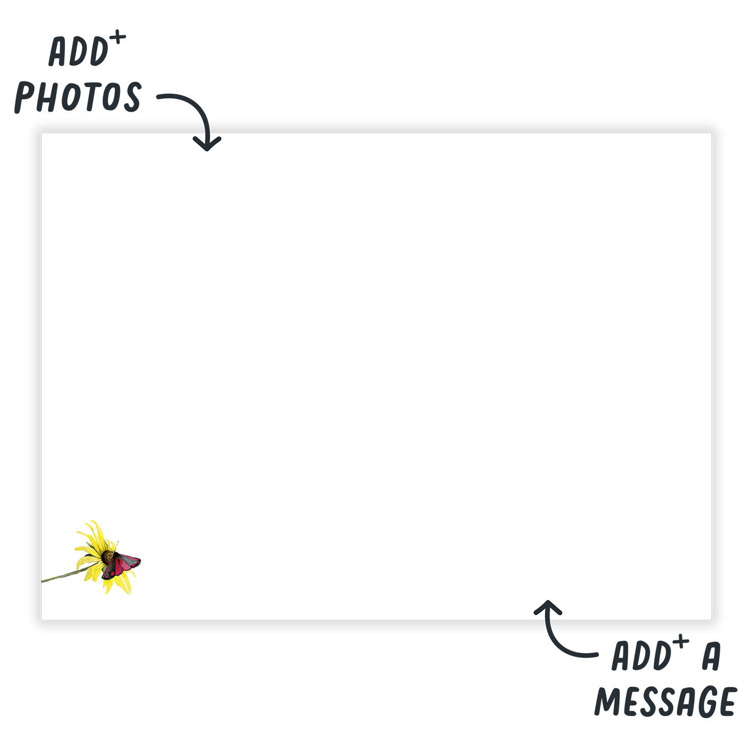 Colorful Flowers in Blue Pot Personalized Card Open Card indicating personalization image number 9