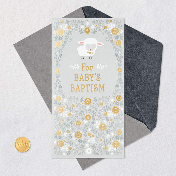 Little Lamb Money Holder Baby Baptism Card, , large image number 6