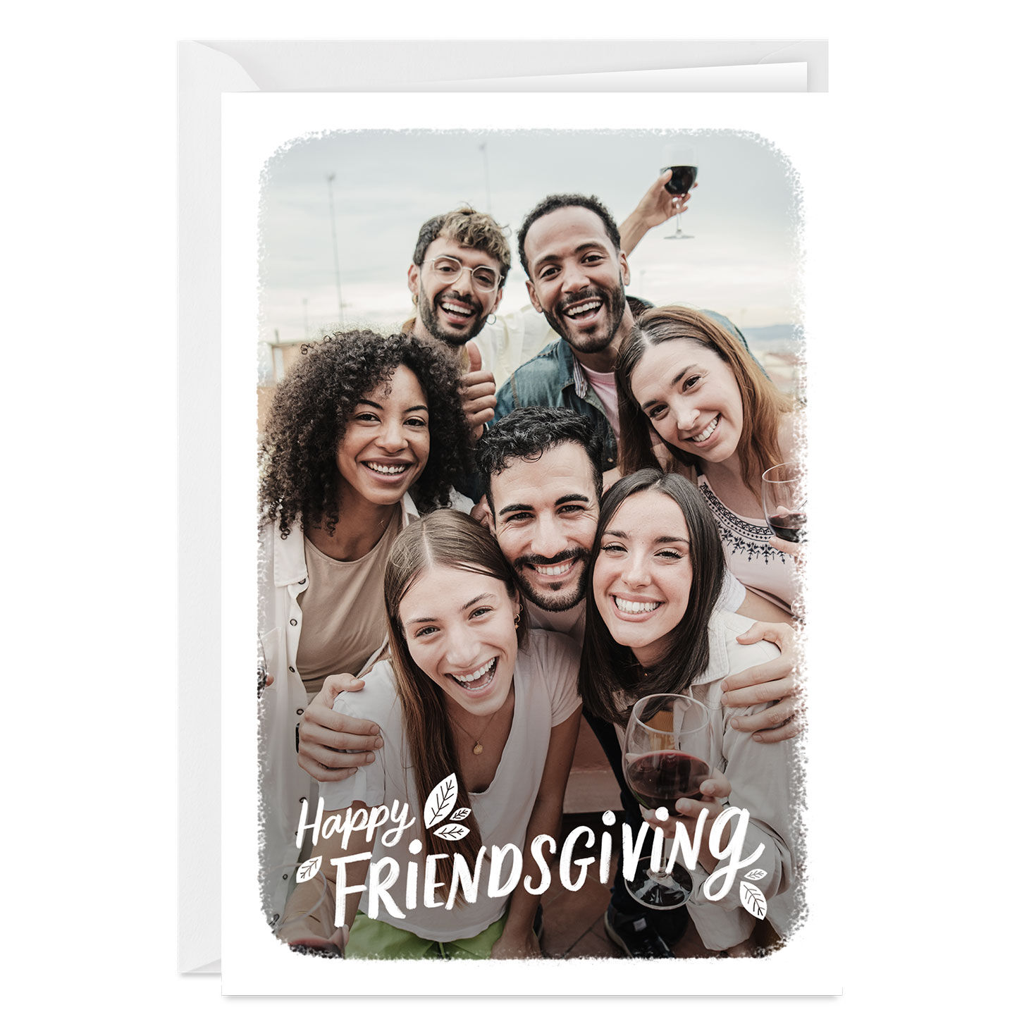 White Frame Custom Friendsgiving Card