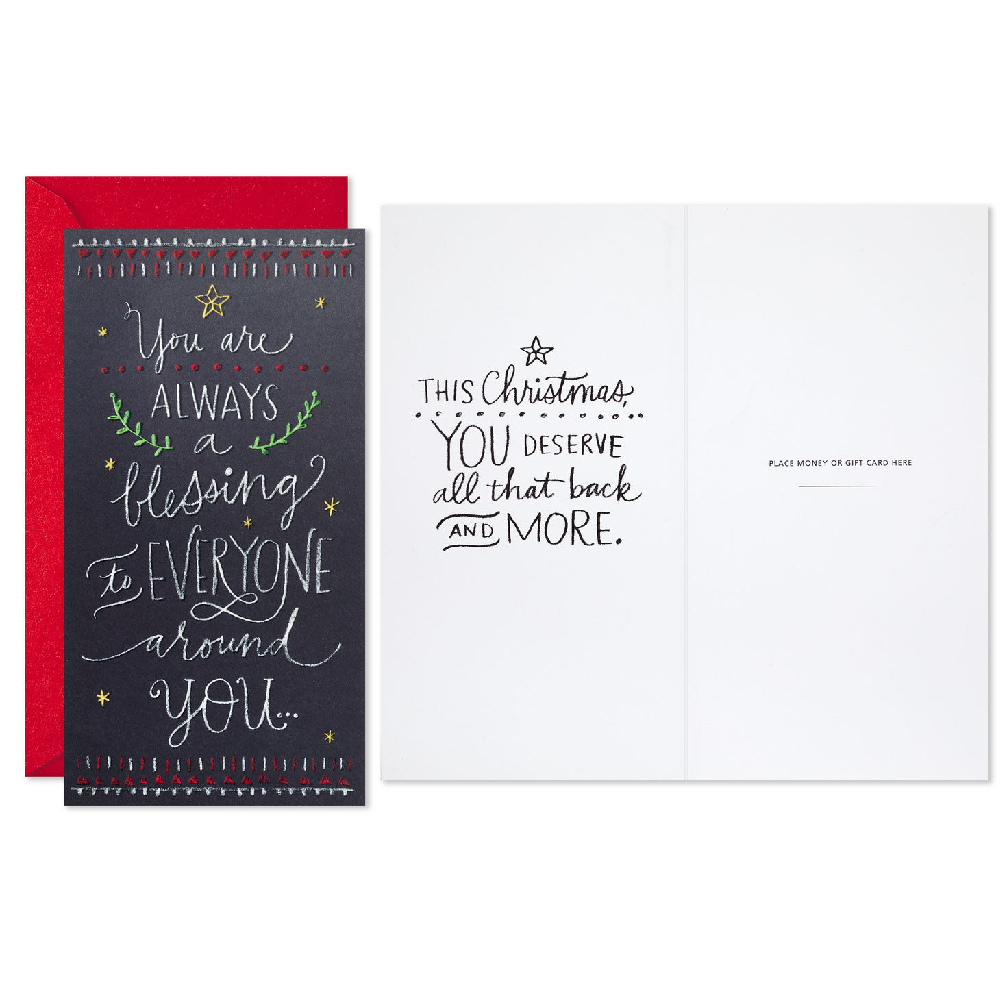 Blackboard Style Money Holder Christmas Cards Card Front with Sentiment image number 2