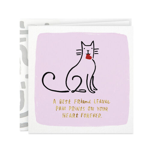 Cat Carrying a Heart Sympathy Card for Loss of Pet, 