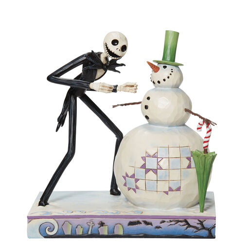Jim Shore Disney Tim Burton's The Nightmare Before Christmas Jack With Snowman Figurine, 6.5", 