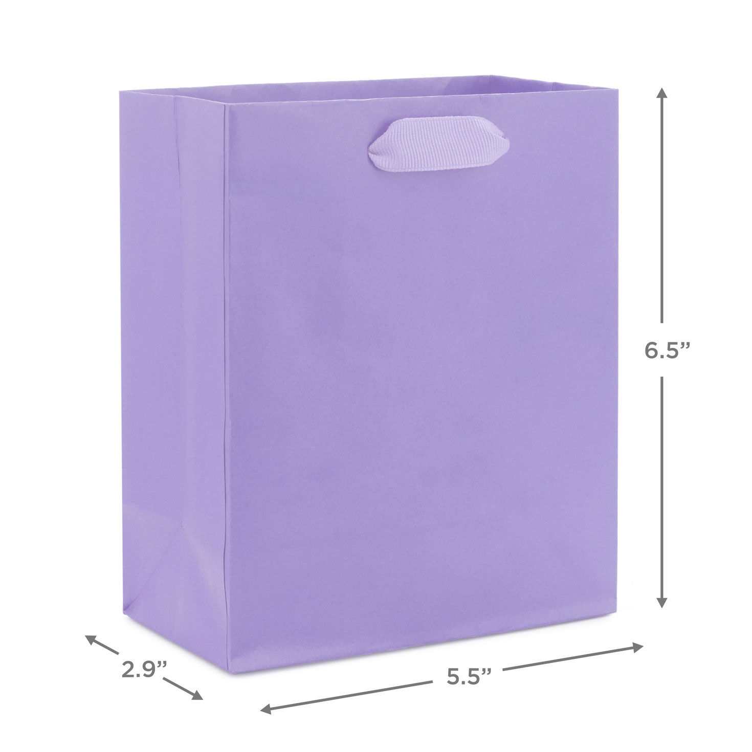 6.5" Solid Lavender Small Gift Bag, Lavender, large image number 3