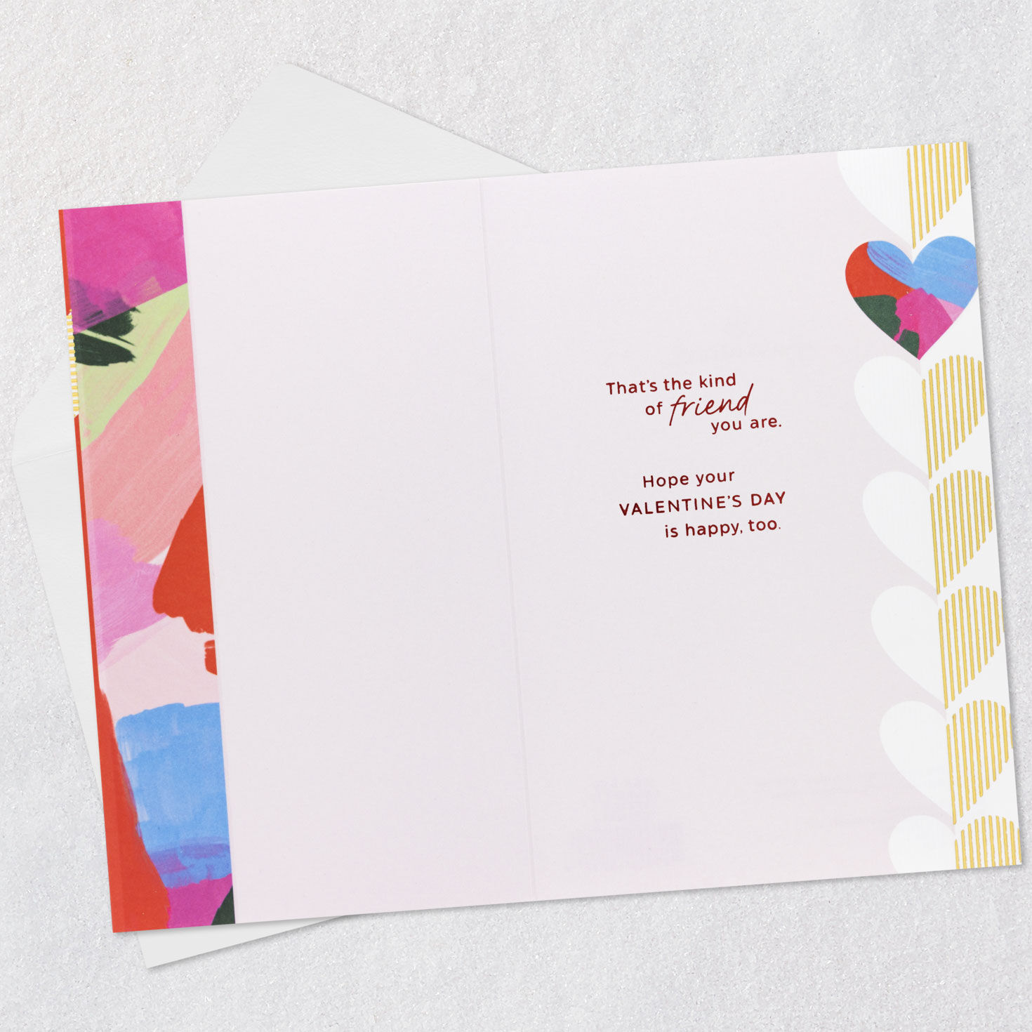Modern Hearts Friend Valentine's Day Card Open card with envelope image number 3