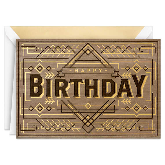 Geometric Happy Wishes Birthday Card