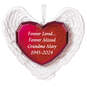 Forever Loved Memorial Heart and Angel Wings Text Personalized Ornament, , large image number 1