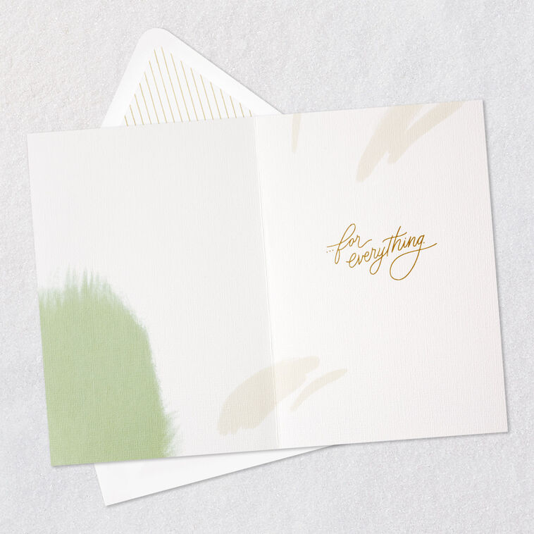 Abstract Brushstroke Signature Thank You Card Open card with envelope image number 3