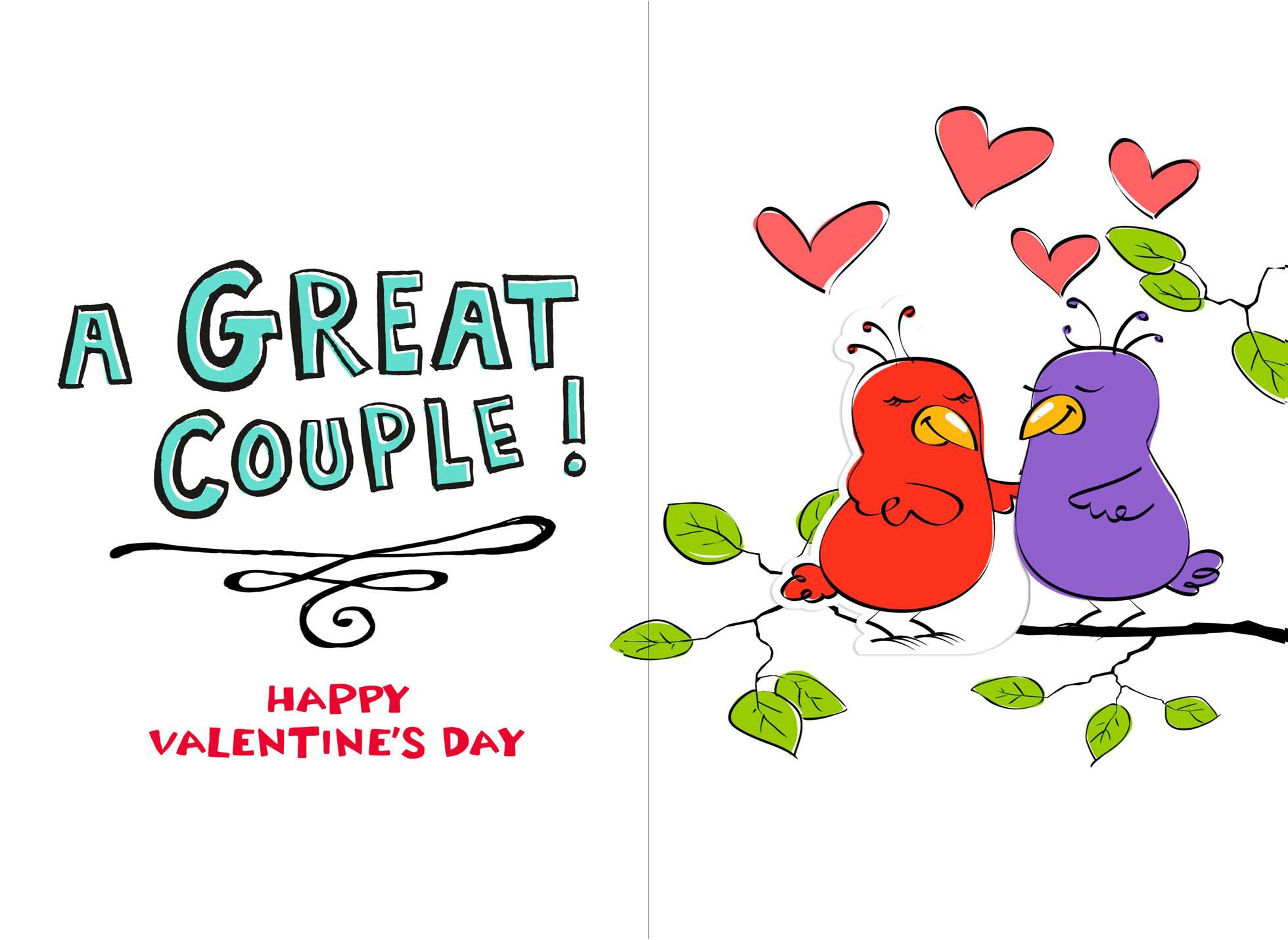 Two Birds Pop Up Valentine's Day Card for Couple