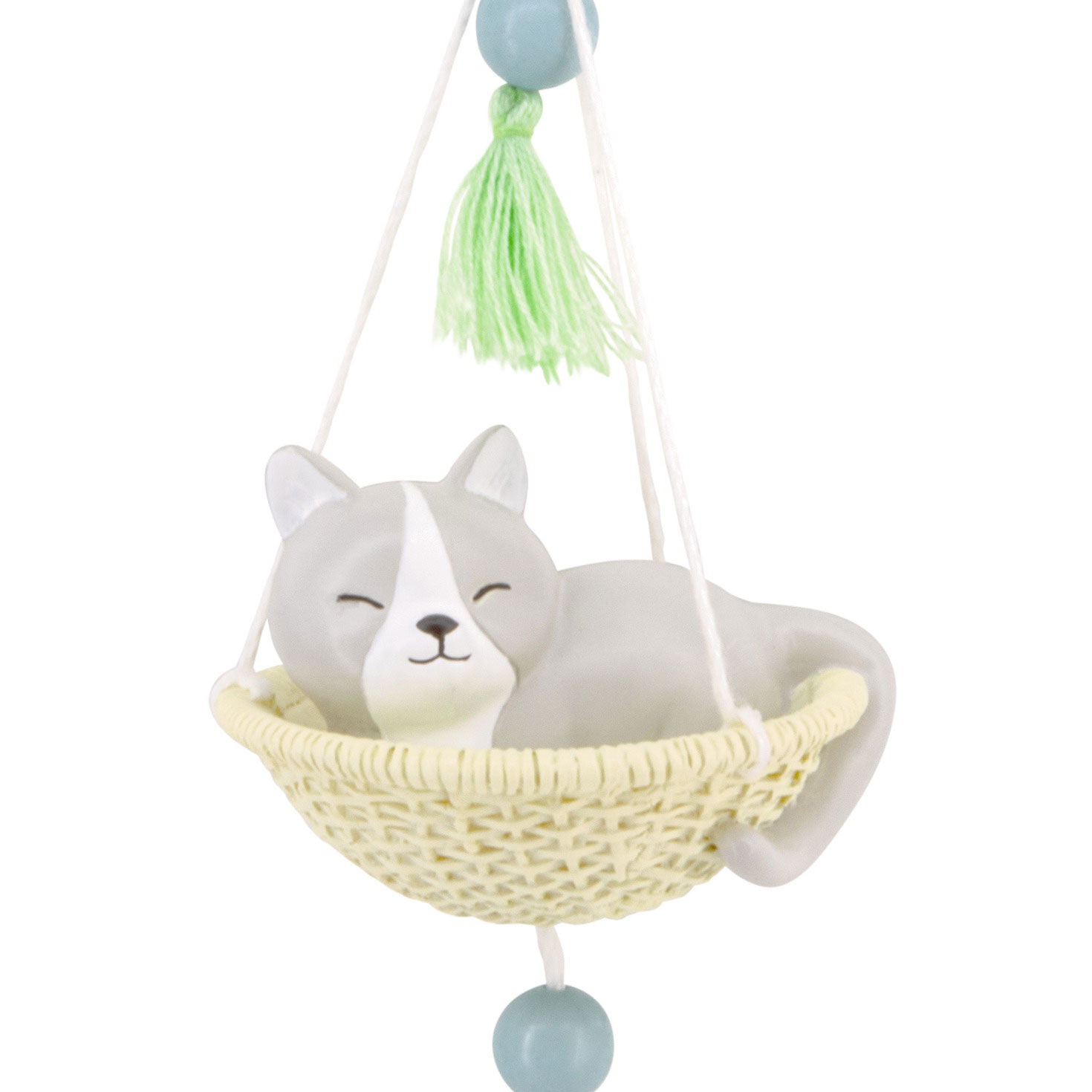 Cat in Hanging Basket Christmas Ornament closeup view image number 5