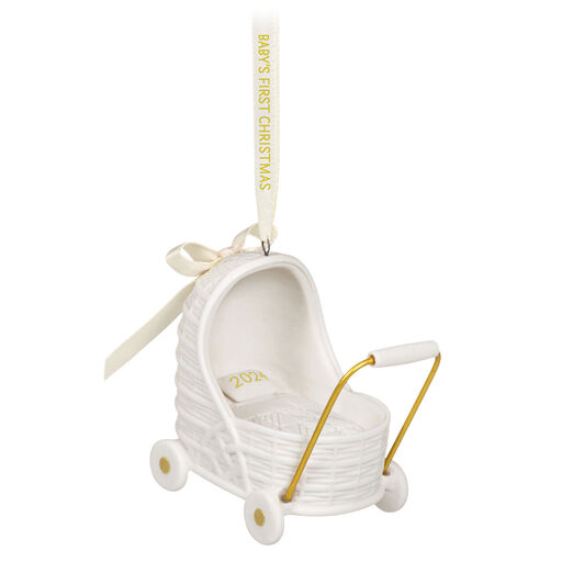 Baby's First Christmas Pram 2024 Porcelain Ornament, 