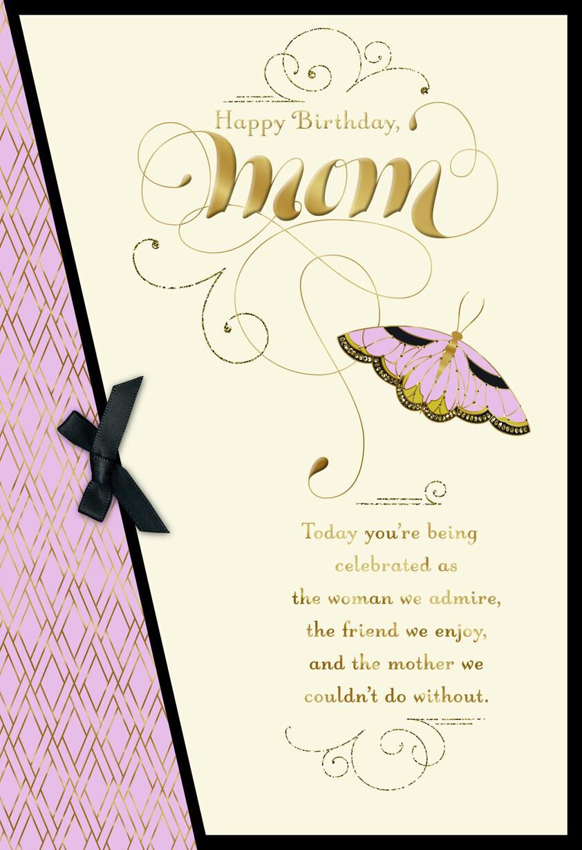 Purple Butterfly Birthday Card for Mom From Us - Greeting ...