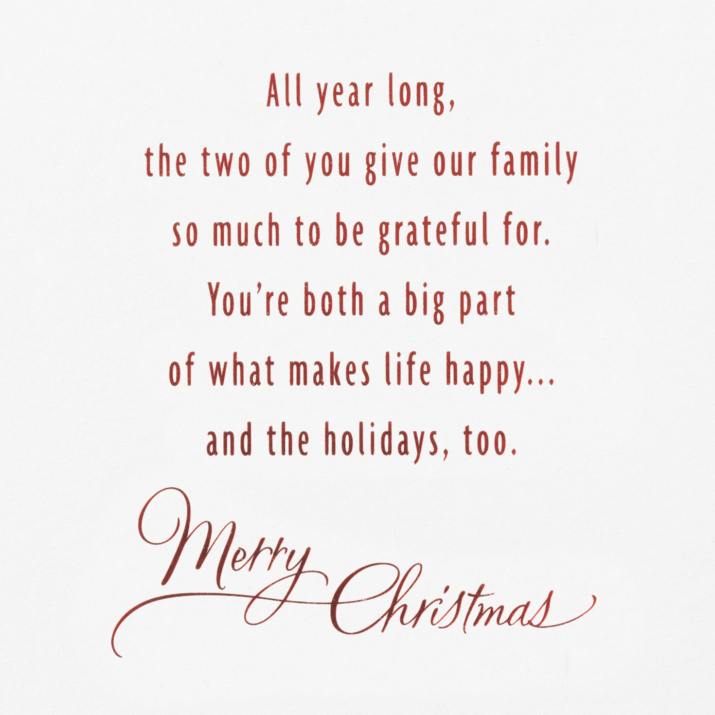 Cardinals in Snow Son and Daughter-in-Law Christmas Card Sentiment image number 2