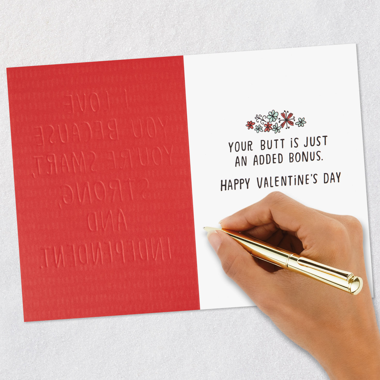 Your Butt Is a Bonus Funny Valentine's Day Card Signing card image number 6