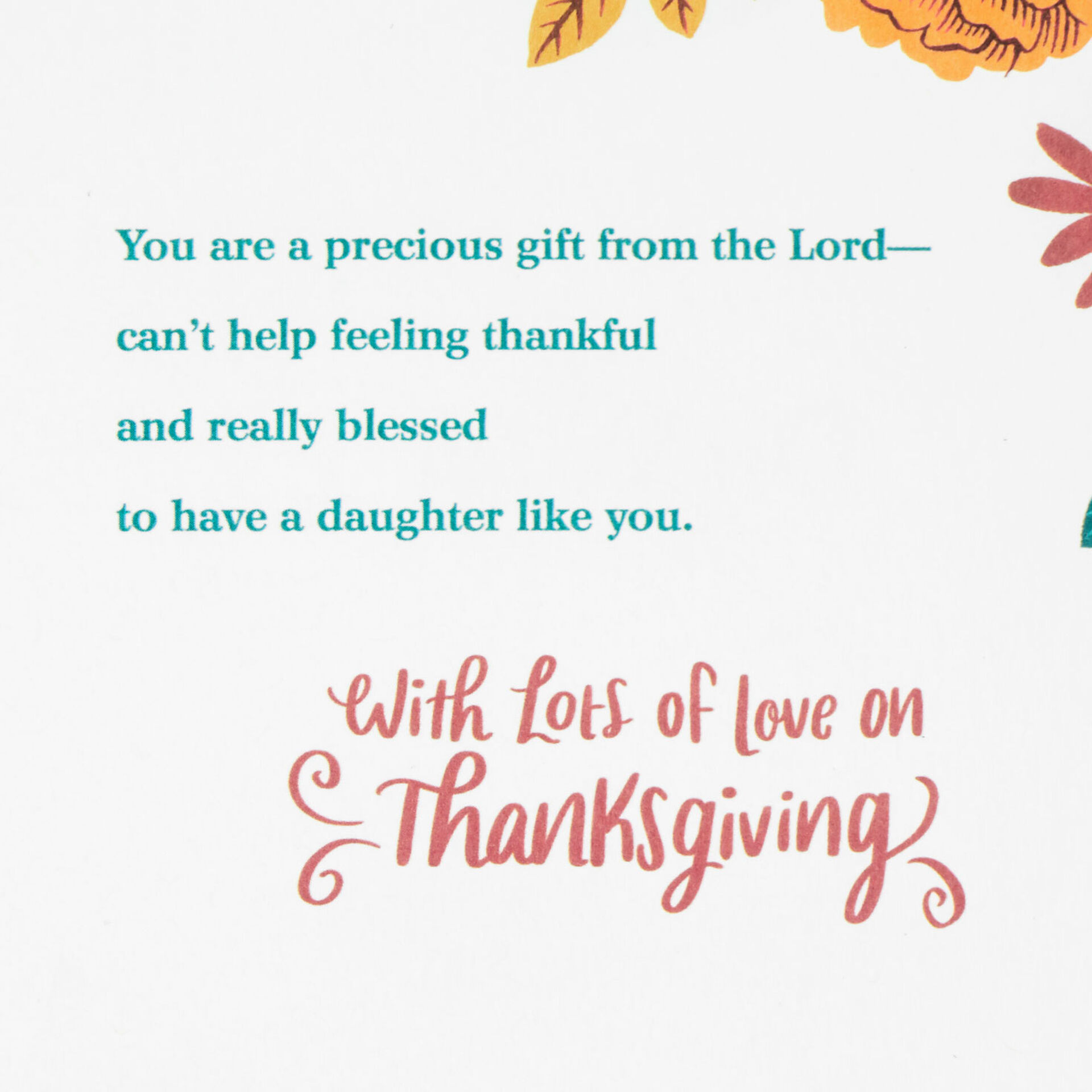 Thankful and Blessed Religious Thanksgiving Card for Daughter