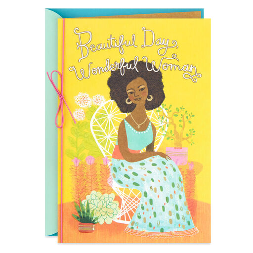 Beautiful Day, Wonderful Woman Birthday Card for Her, 