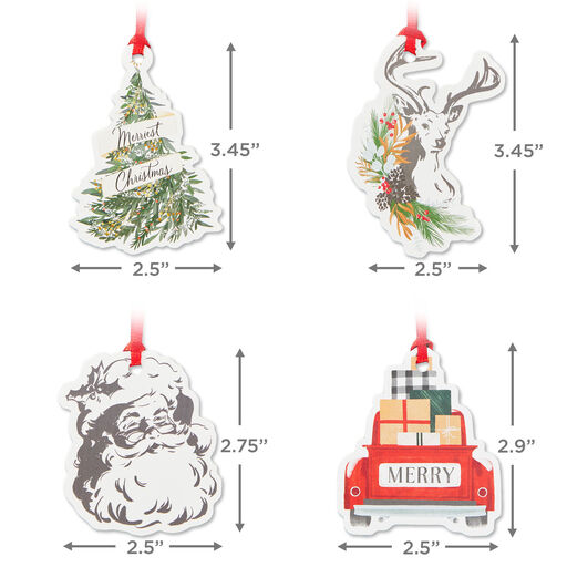 Premium Die-Cut Assortment Christmas Gift Tags, Pack of 8, 