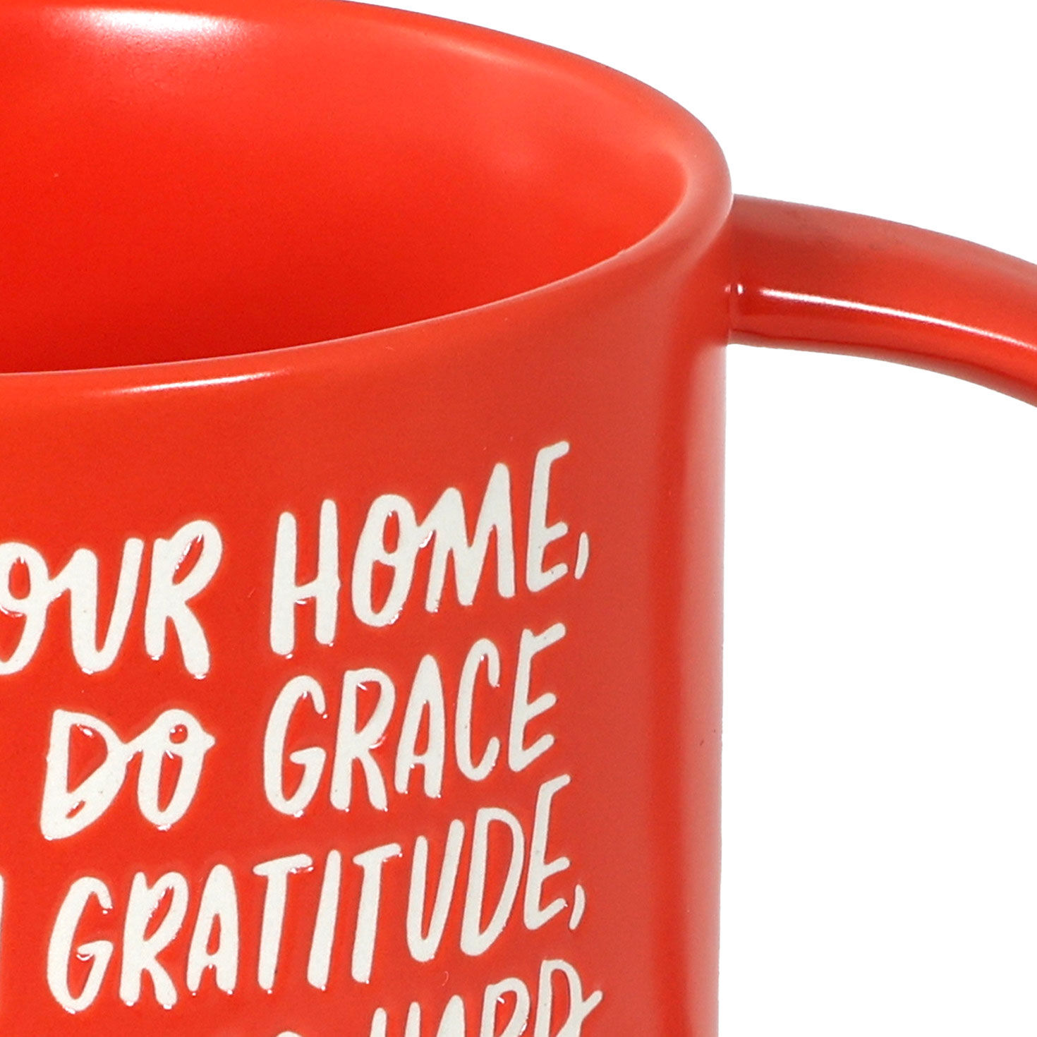 In Our Home Red Mug upclose view image number 5