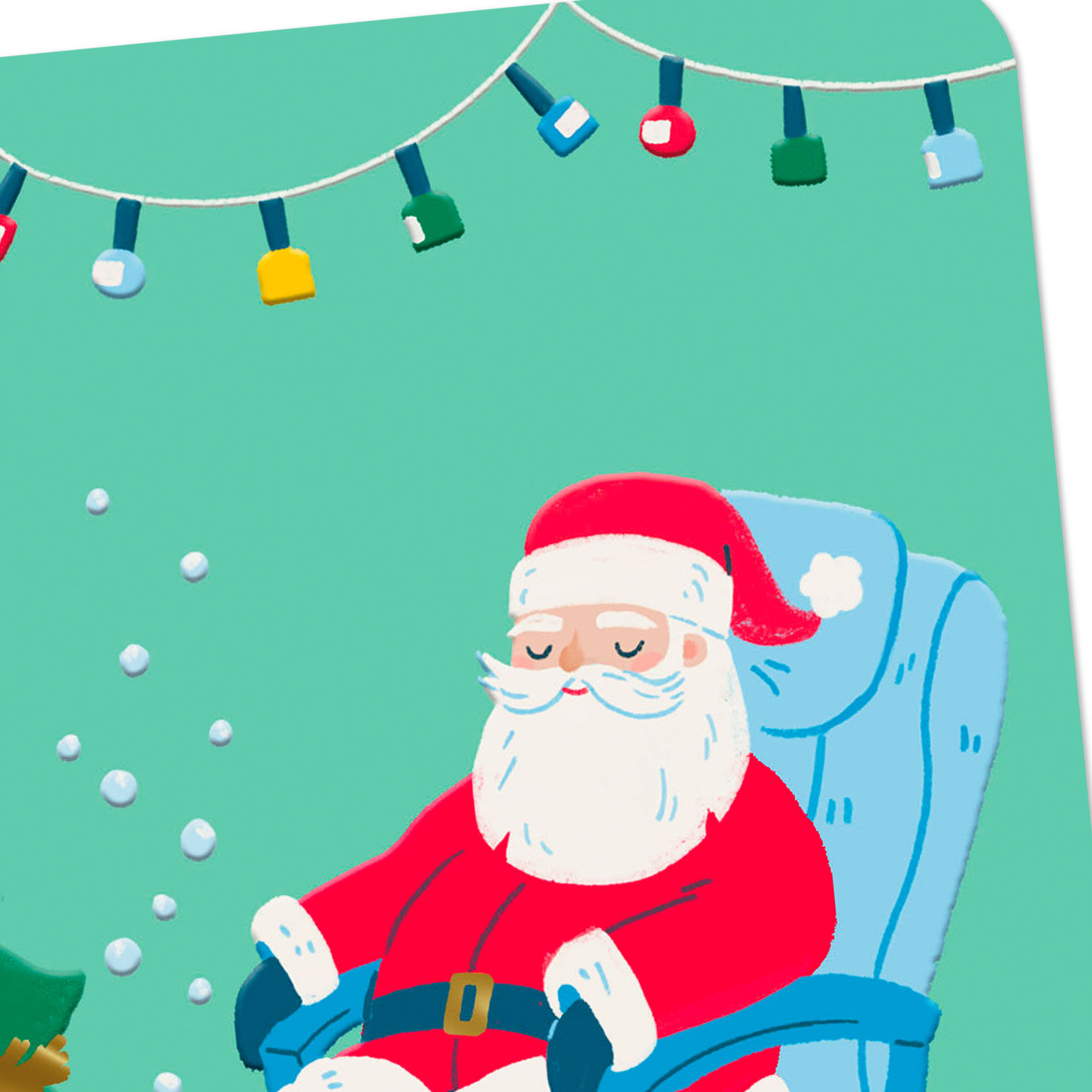 Santa Getting a Pedicure Christmas Card for Nail Tech Card Front Detail image number 4