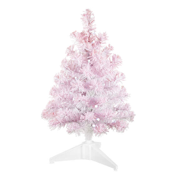 Miniature Pastel Pink Pre-Lit Christmas Tree, 18.75"