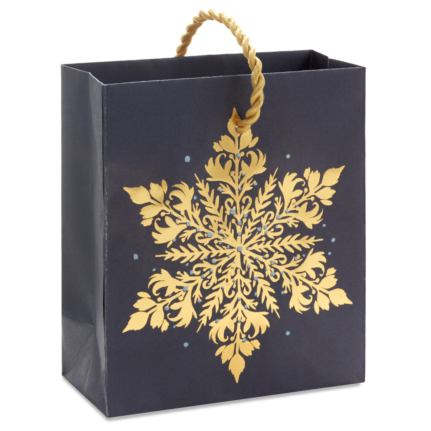 4.6" Elegant Gold Snowflake Holiday Gift Card Holder Mini Bag