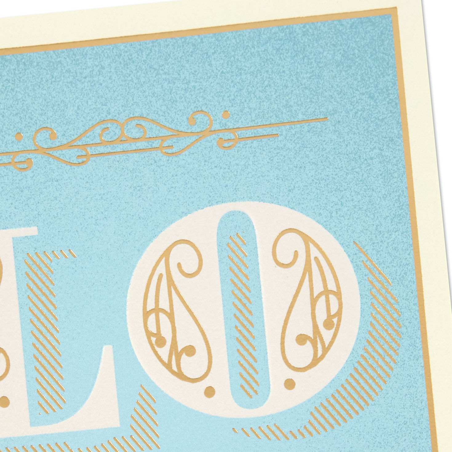 Blue and Gold Vintage Lettering Romantic Love Card Card Front Detail image number 4