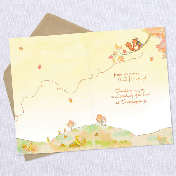 Cute Squirrel Long-Distance Hello Thanksgiving Card, , large image number 3