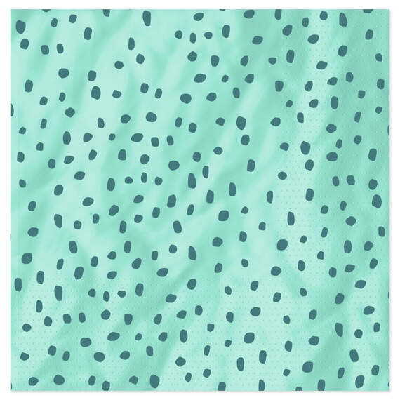 Aqua With Green Dots Dinner Napkins, Set of 16