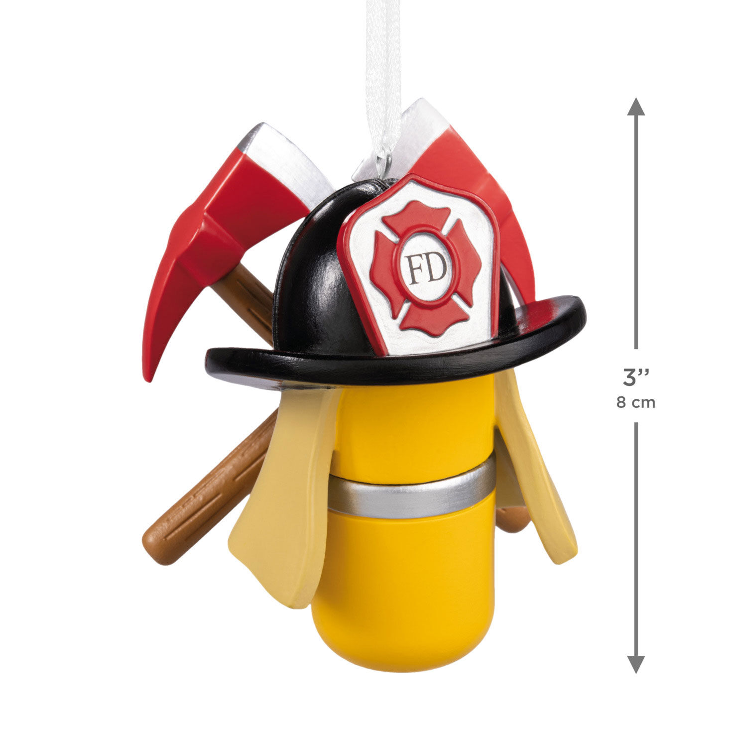 Firefighter Hat and Gear Christmas Ornament measurement image number 3