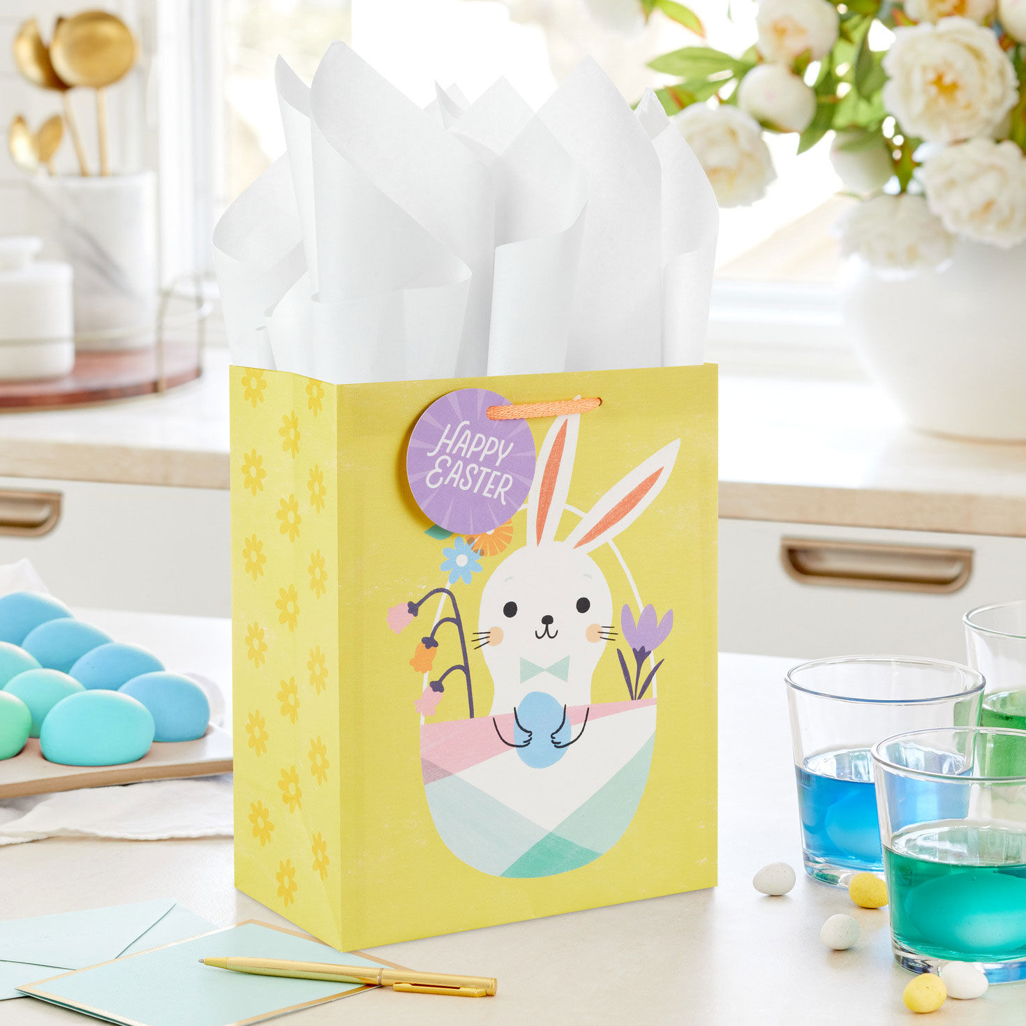 Bunny in Basket Medium Easter Gift Bag  image number 2