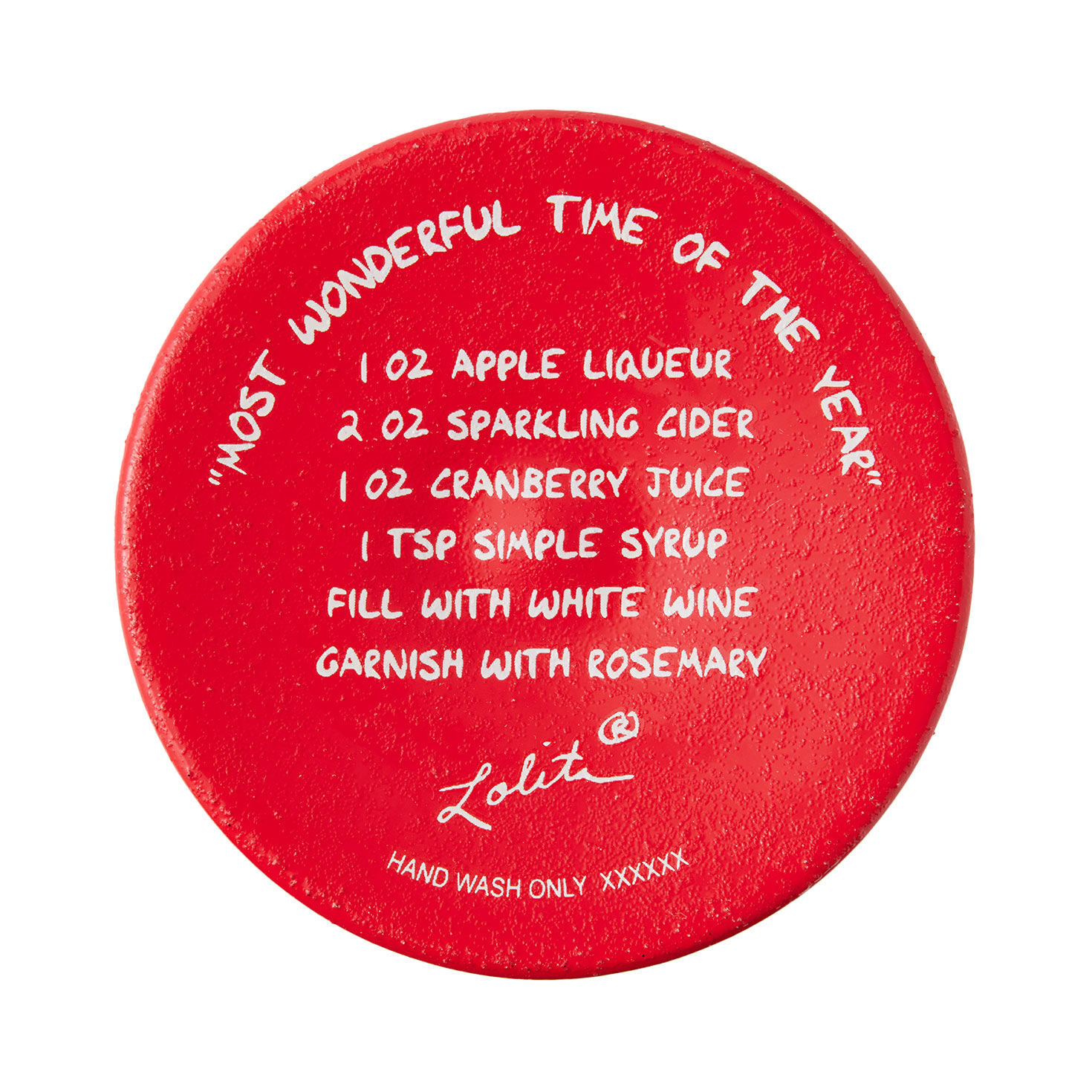 Lolita Red and Green Christmas Trees Wine Glass bottom image number 4