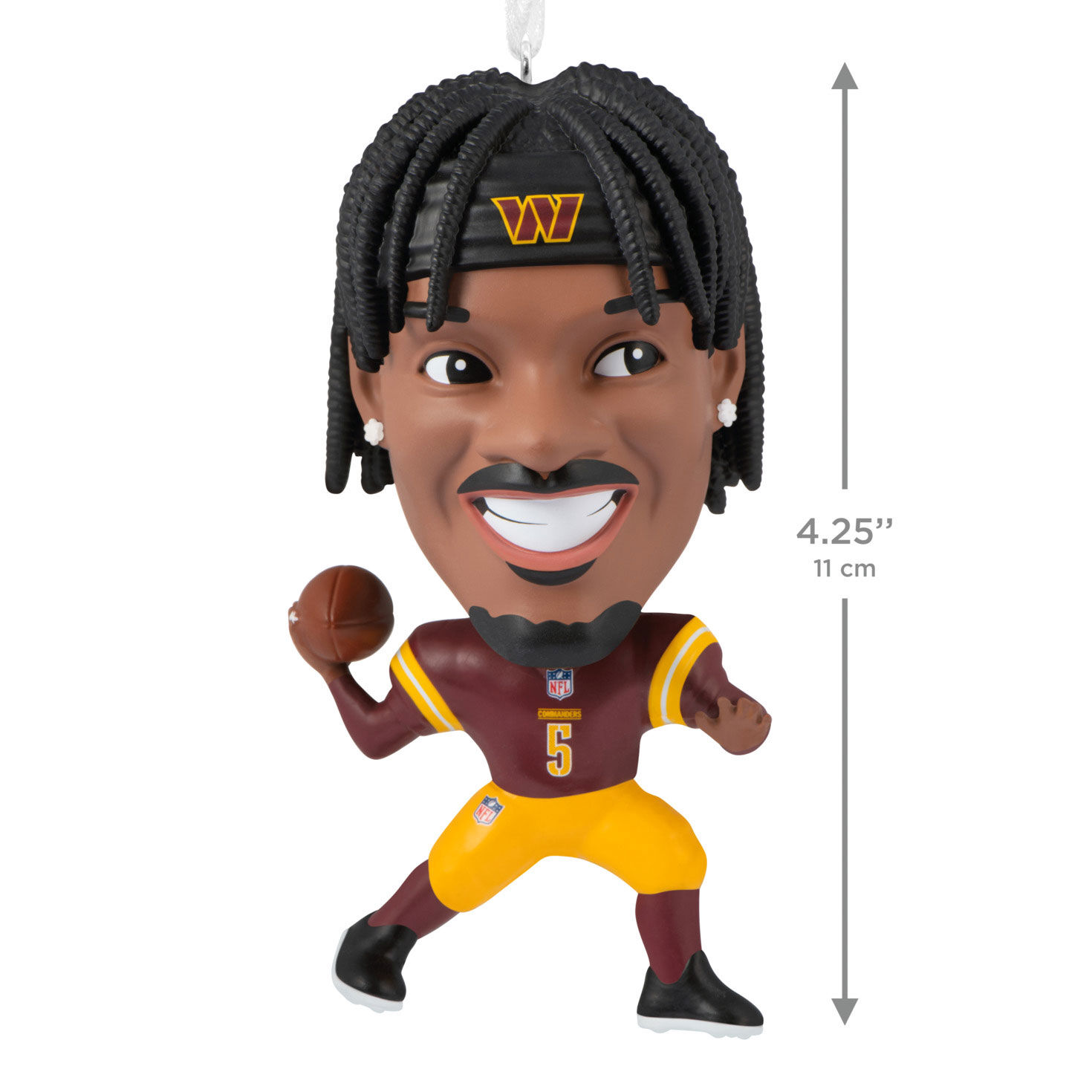 Jayden Daniels Bobblehead Christmas Ornament measurement image number 3