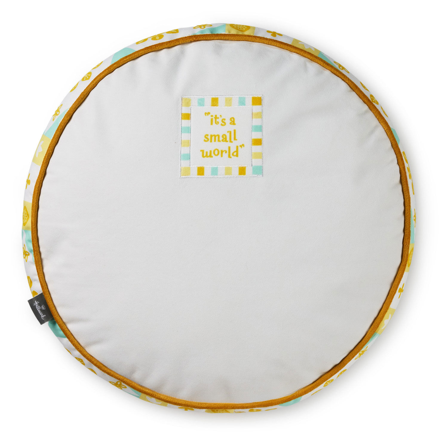 Disney It's a Small World Round Clock Face Pillow Back image number 2