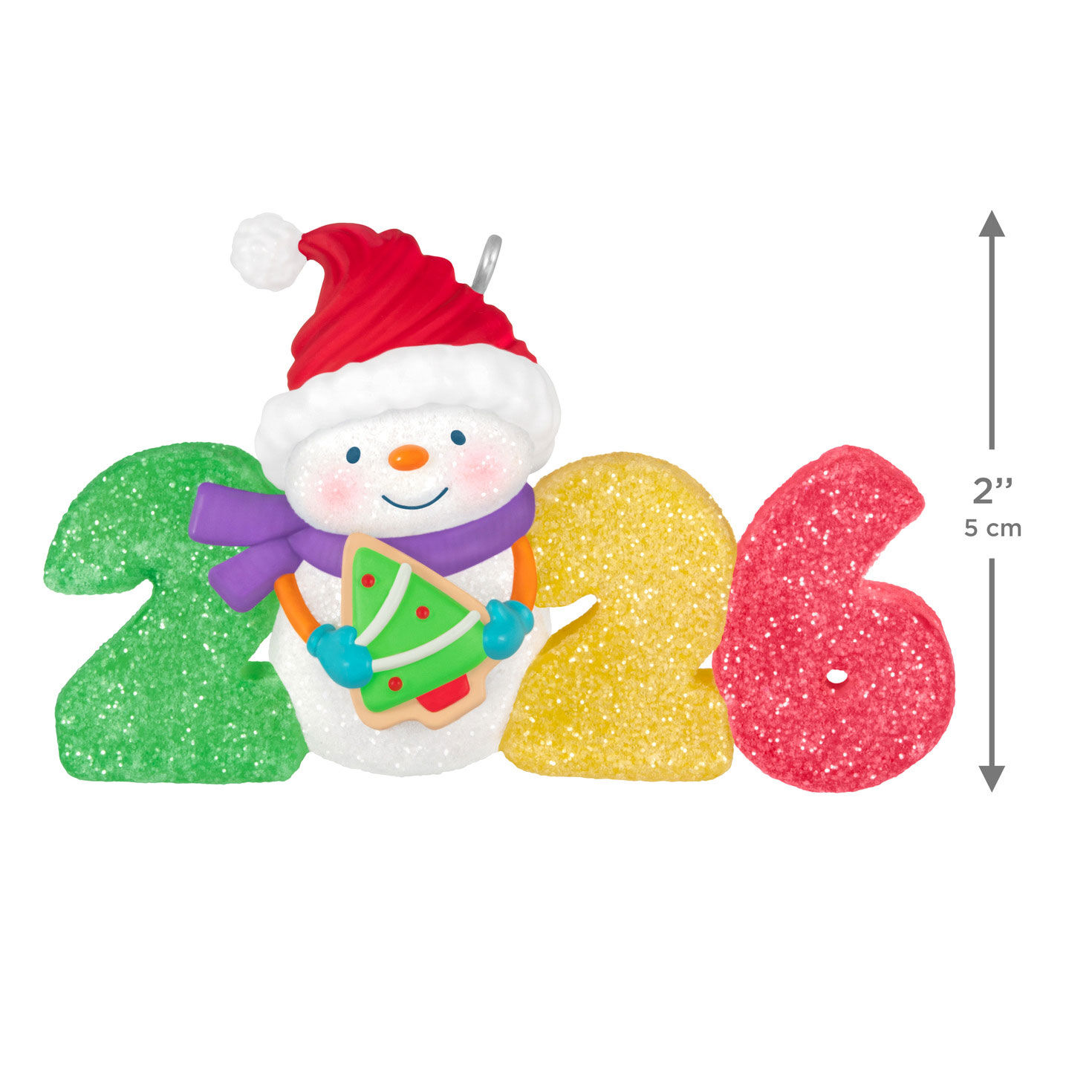 Snowman Gumdrop Numbers 2026 Keepsake Ornament measurement image number 3
