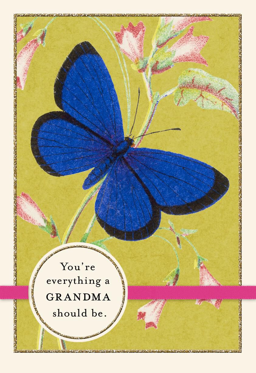 Blue Butterfly Mother's Day Card for Grandma