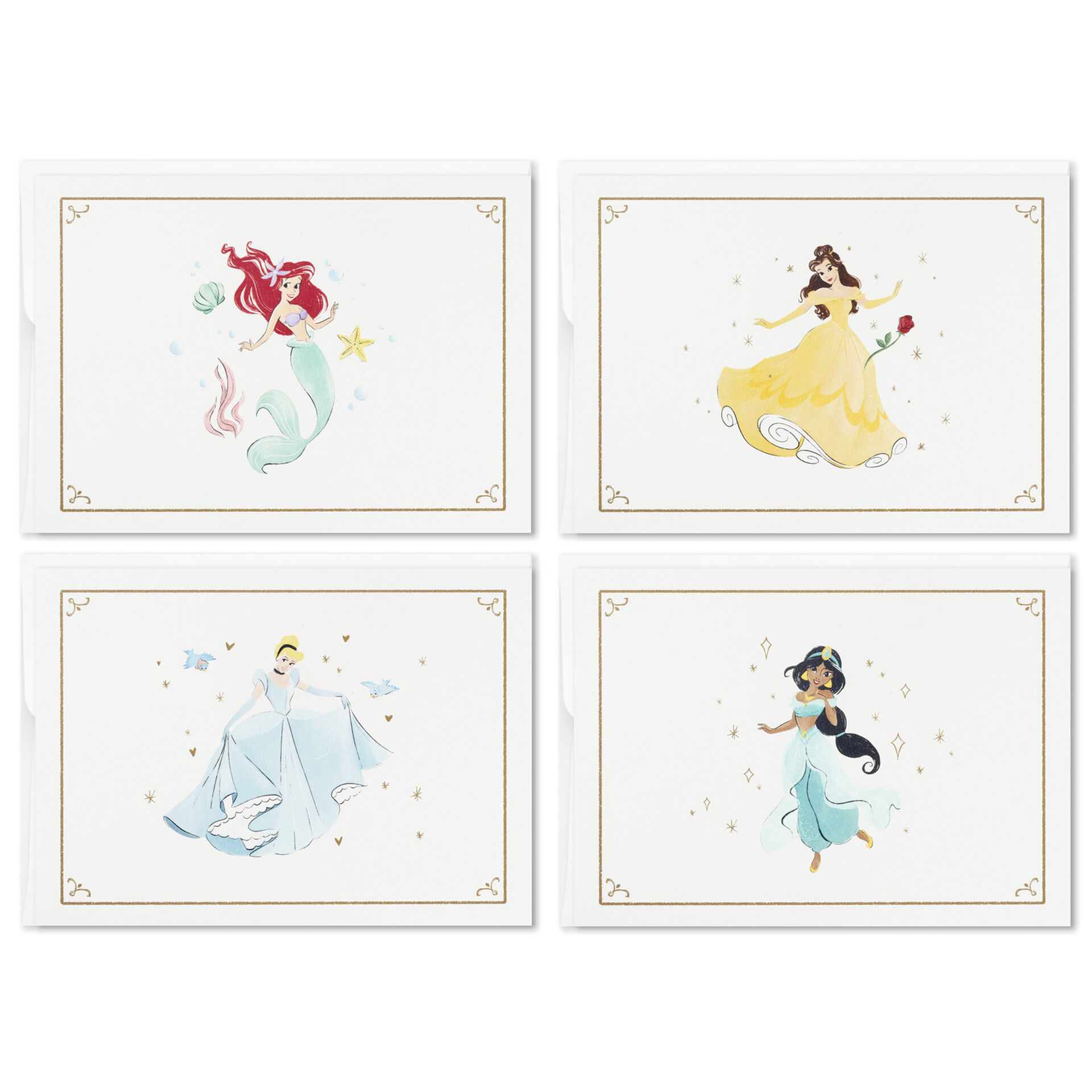 Disney Princess Assorted Boxed Blank Note Cards Multipack, Pack of 24