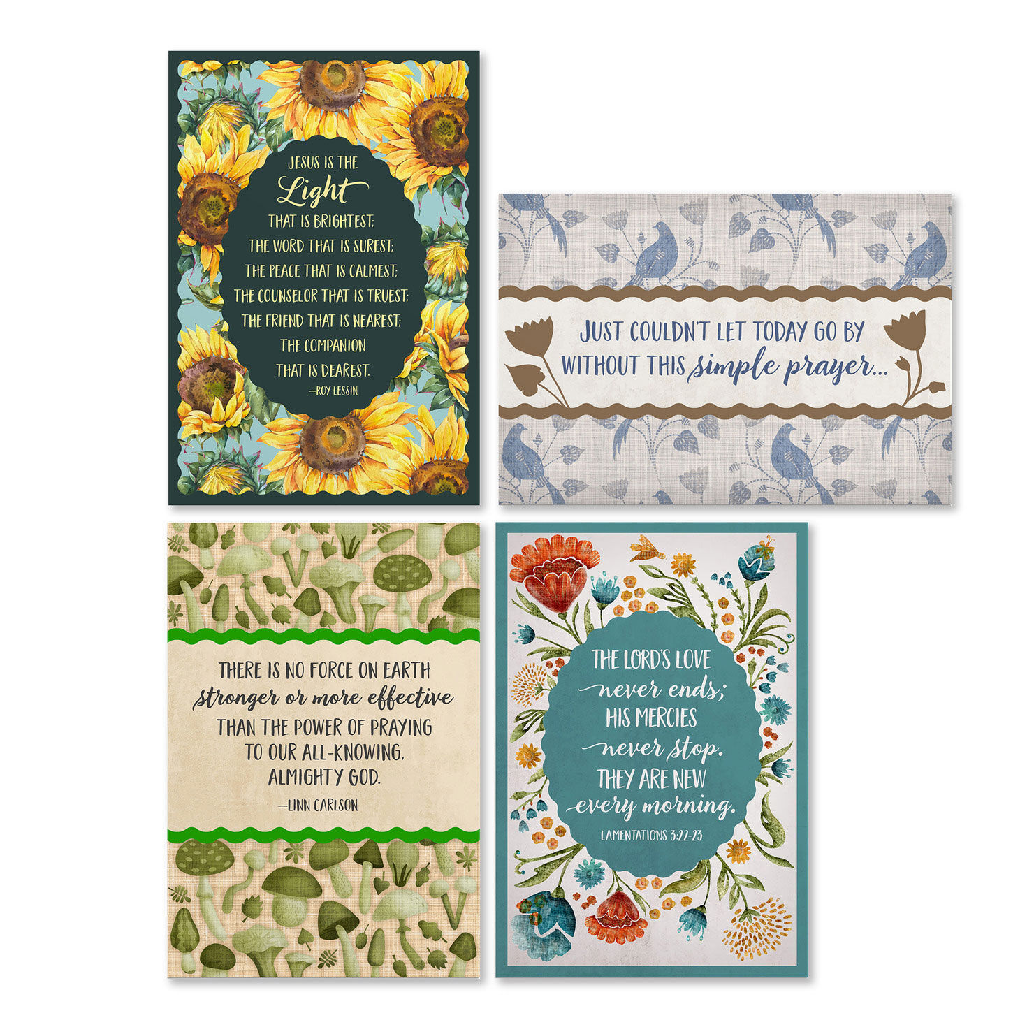 In God's Care Assorted Religious Praying for You Cards, Box of 12