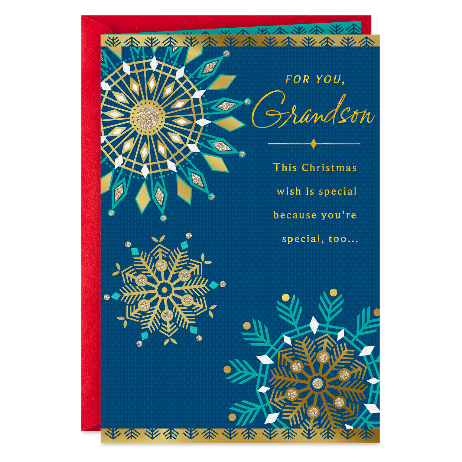 Happy Memories and Loving Thoughts Christmas Card for Grandson