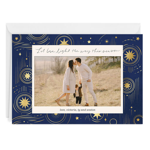 Personalized Light and Love Holiday Photo Card, 