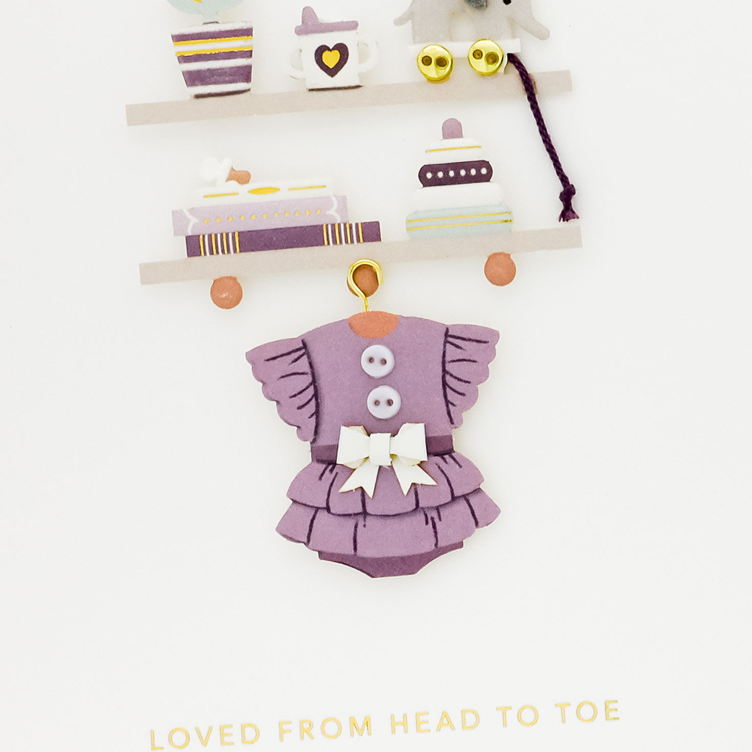 Purple Dress New Baby Congrats Card Card Front Detail image number 4