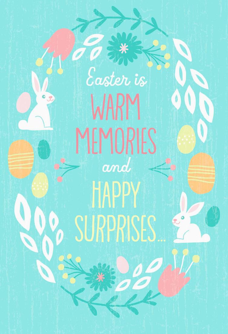 Bunny Wreath Easter Cards, Pack of 6