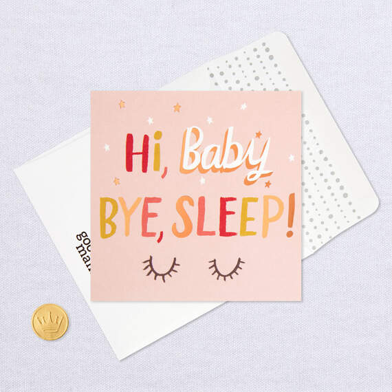 Hi Baby, Bye Sleep New Baby Card, , large image number 5