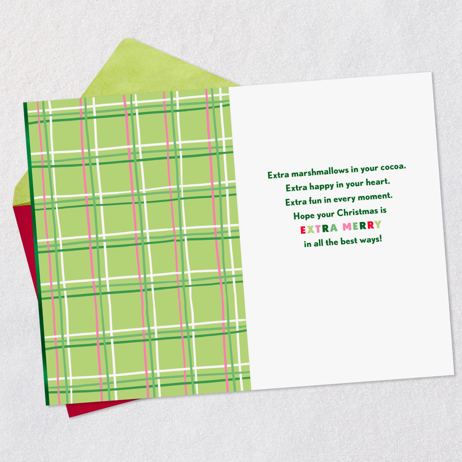 Playful Icon Letters Merry Christmas Card Open card with envelope image number 3