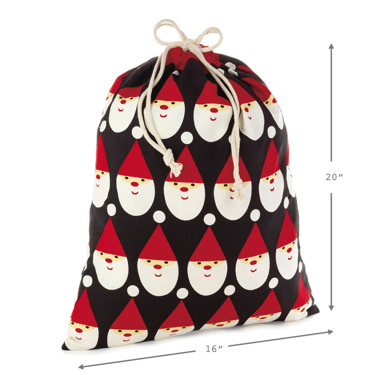 10" and 20" Santa and Stripes 2-Pack Fabric Christmas Gift Bags, , large image number 3